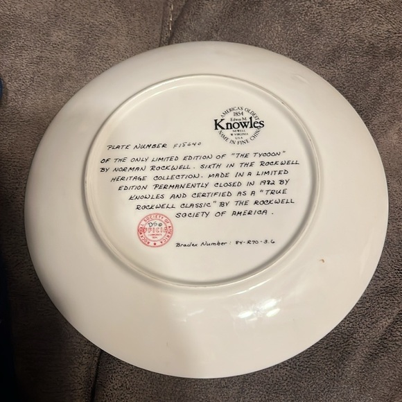 Norman Rockwell the tycoon plate - Picture 2 of 2